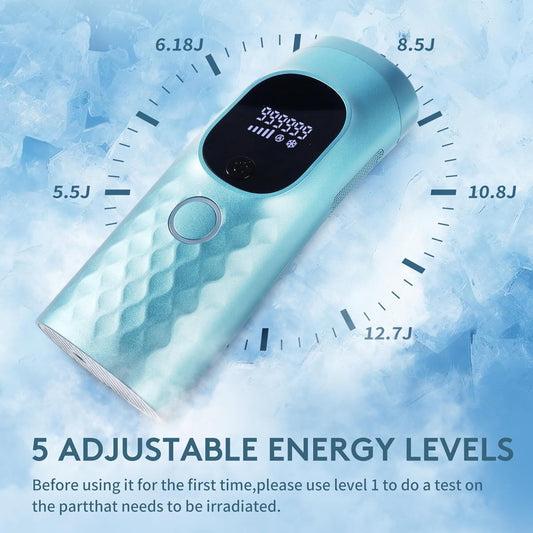 Laser Hair Removal for Women and Men - Permanent Painless Ice Cooling IPL Device Remover Machine with Shaver, Goggles, 999,999 Flashes for Body and Face, Corded - PuriLite