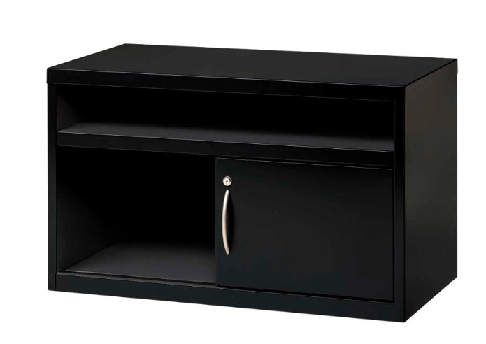 Interion® 36" Low Credenza with Door - Black - PuriLite