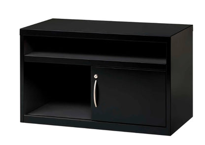 Interion® 36" Low Credenza with Door - Black - PuriLite