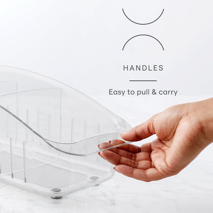 RollOut Fridge Drawer 6-Inch – Clear BPA-Free Refrigerator Organizer Bin – Sliding Storage with Wheels – Adjustable Dividers