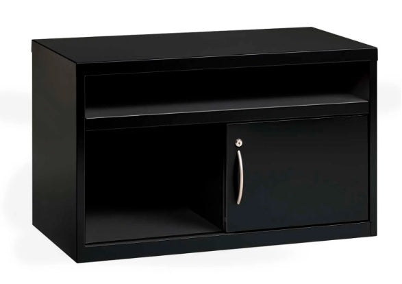 Interion® 36" Low Credenza with Door - Black - PuriLite