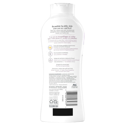 Olay Body Wash for Women, Age Defying with Vitamin E, 24hr Moisturizing, Hydrating & Refreshing, B3 Vitamin Complex, Free of Parabens & Phthalates, For All Skin Types, Scented, 22 fl oz (Pack of 4)