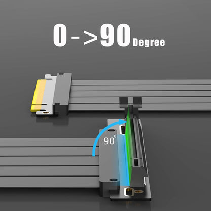 GLOTRENDS PCIe 4.0 x16 Riser Cable 150mm – Right Angle GPU Extension Cable – 32GB/s High-Speed – EMI Shielded – Compatible with RTX 40/30 & Radeon RX 7000/6000 - PuriLite