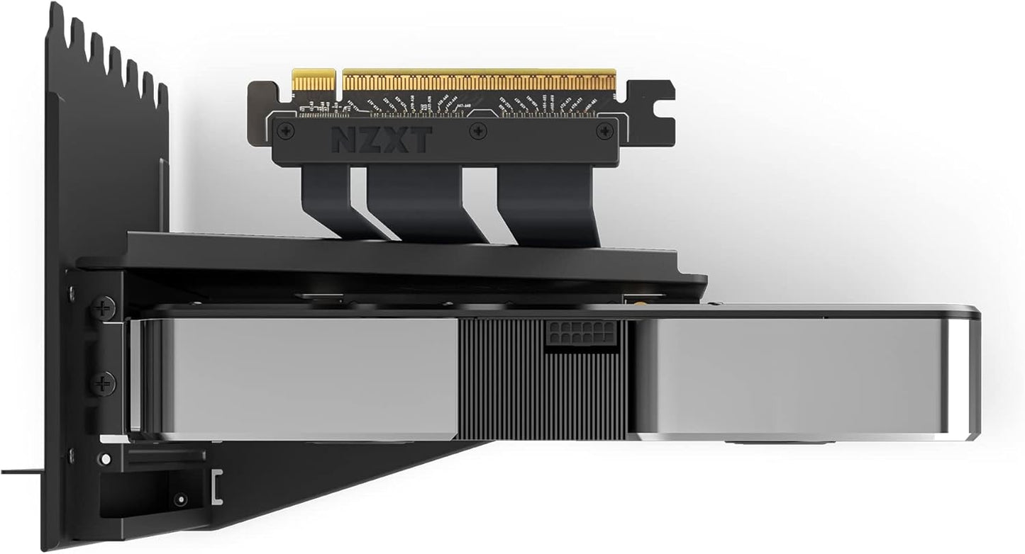 NZXT Vertical GPU Mounting Kit – PCIe 4.0 x16 Riser Cable 175mm – Heavy-Duty Steel GPU Holder – Anti-Sag Vertical Graphics Card Bracket - PuriLite