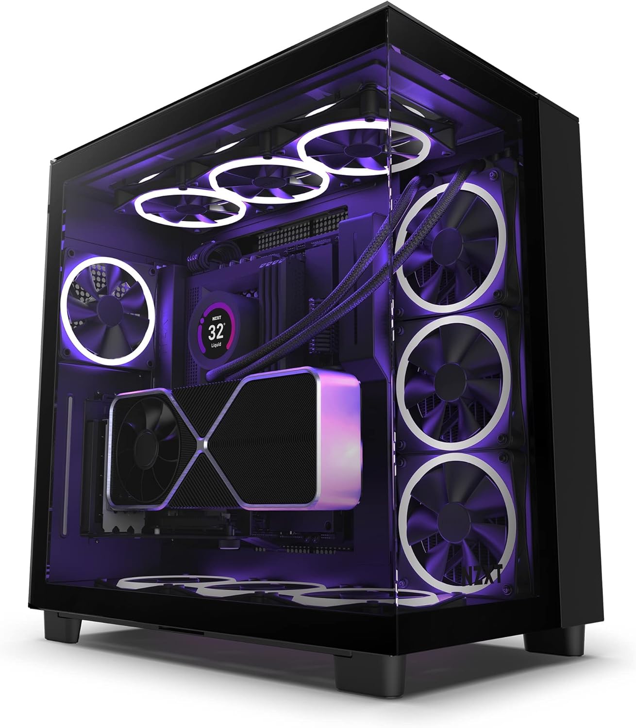 NZXT Vertical GPU Mounting Kit – PCIe 4.0 x16 Riser Cable 175mm – Heavy-Duty Steel GPU Holder – Anti-Sag Vertical Graphics Card Bracket - PuriLite
