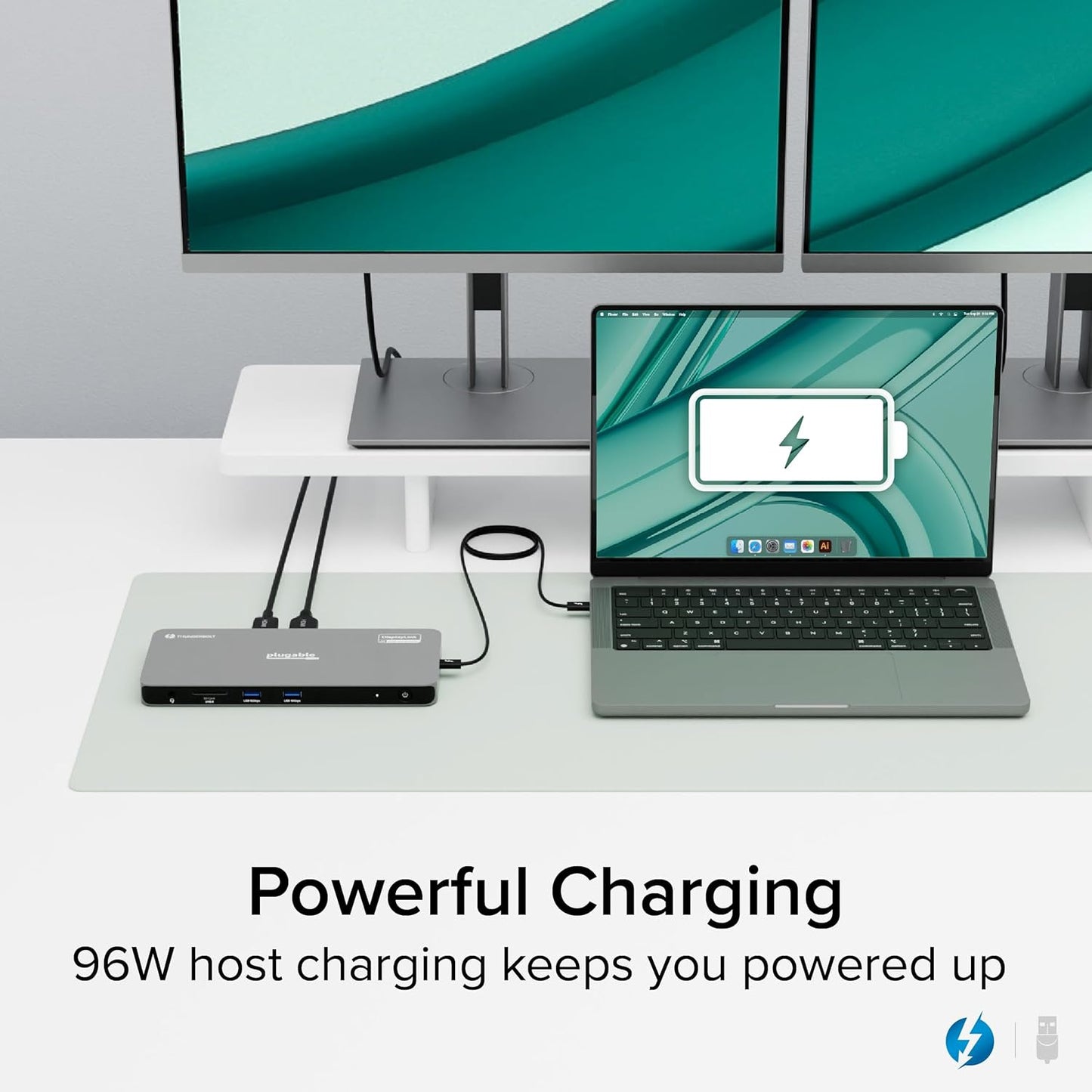 Plugable Thunderbolt 4 Dock for Quad Monitors 100W, Thunderbolt Docking Station Connects up to Four 4K Monitors for Windows and Mac Laptops, 2x HDMI, 4x Thunderbolt 4/USB C, Driver Required TBT-6950PD
