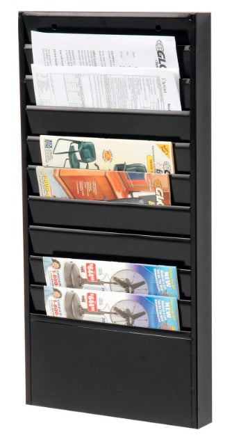 Global Industrial™ 10 Pockets - Medical Chart Hanging Wall File Holder - Black