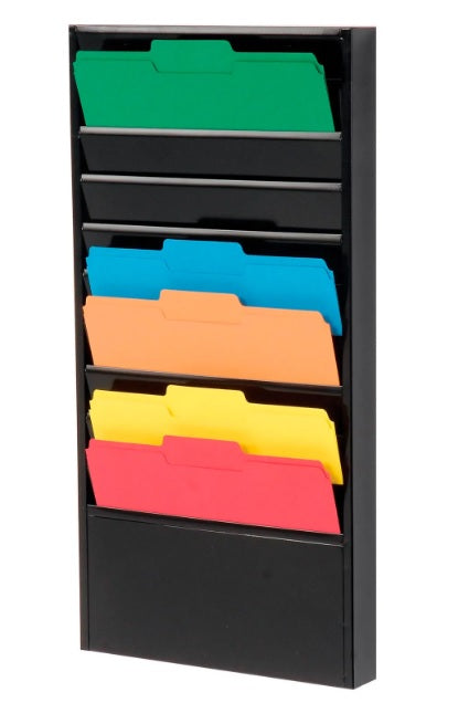 Global Industrial™ 10 Pockets - Medical Chart Hanging Wall File Holder - Black