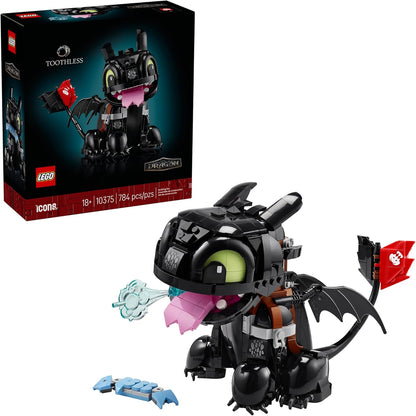 LEGO Icons How to Train Your Dragon Toothless Building Set for Adults, 784 Pieces, Collectible Room Decor, Ages 18+ - PuriLite
