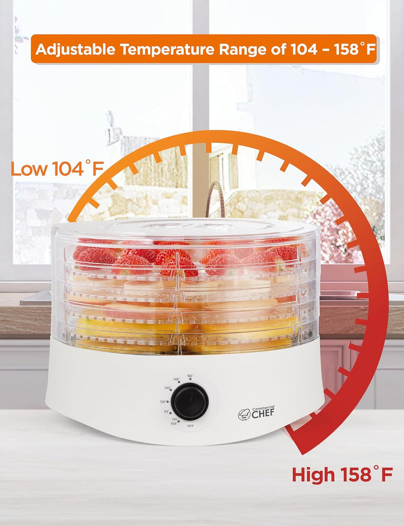 Commercial Chef WFD100W New Food Dehydrator, 100, White