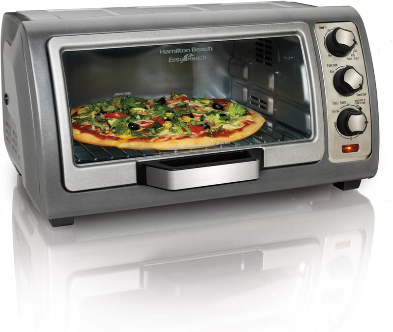 Hamilton Beach 6 Slice Easy Reach Toaster Oven,Black ,31126D