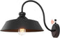 Dusk to Dawn Farmhouse Outdoor Gooseneck Barn Wall Light with 14" Dome Matte Black