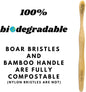 Gaia Guy Natural Bristle Bamboo Toothbrush with Boar Bristles - Totally Biodegradable and Compostable - No Nylon Toothbrushes - Zero Waste 12-Pack
