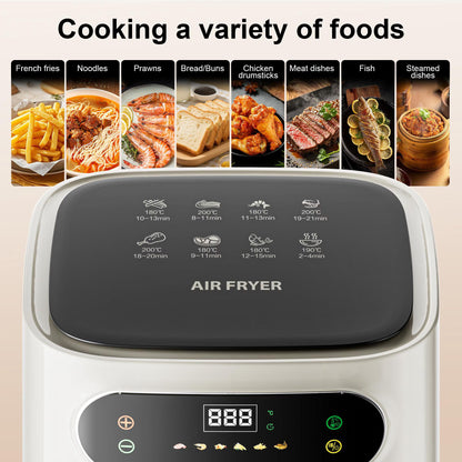AF01 7.5QT Air Fryer, 1600W Multifunction Air Fryer with Touchscreen Controls, Visible Window, 6 Presets, Adjustable Time & Temperature