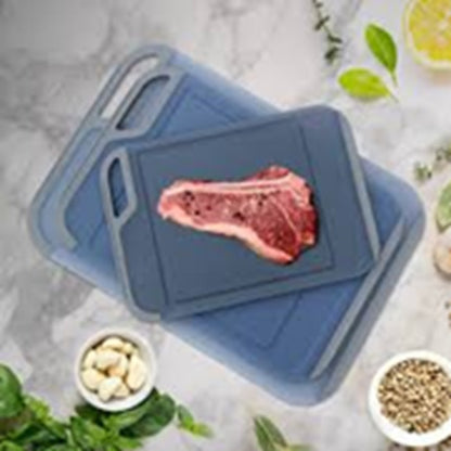 Neoflam Translucent Cutting Board Set – 3-Piece Extra Large Non-Slip Knife-Friendly Boards – Dishwasher Safe with Juice Groove - PuriLite