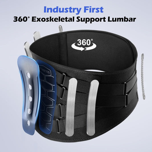 Back Support Belt for Lower Back Pain Relief, Medical Grade Back Brace with Lumbar Pad for Women & Men, Anti-skid Lumbar Support for Herniated Disc, Sciatica M Size(waist:33.4''-40.5'') - PuriLite