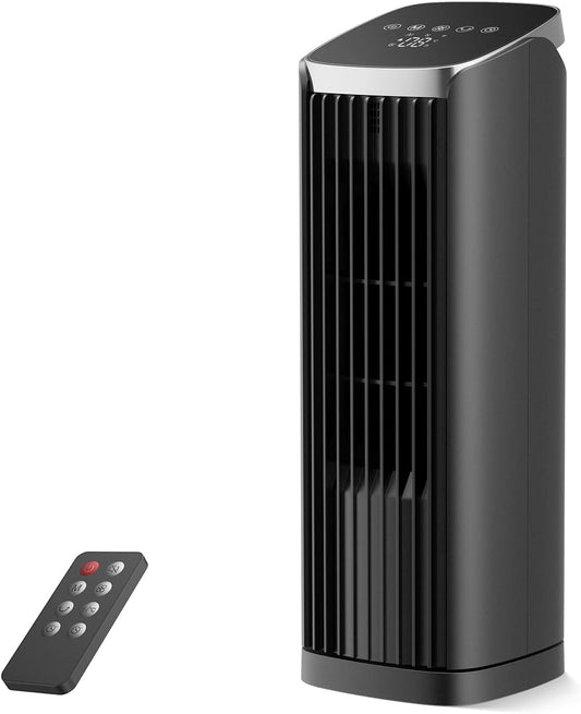 Tower Fan with Remote Control, 4Modes, 4 Speeds, 70° Oscillation, 12-Hour Timer, Fan for Bedroom, 13" Tower Fan with Remote, Portable Fans, Cooling Fans for Office, Home