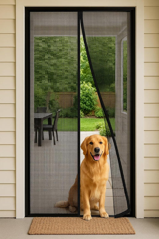 Magnetic Screen Door, Heavy Duty Fiberglass Moustiquaire Magnétique, Screen Mesh with Automatic Block Closure, Walk Through Easily for Kids Pets,Fits Door Size up to 36-38" W x 80" H
