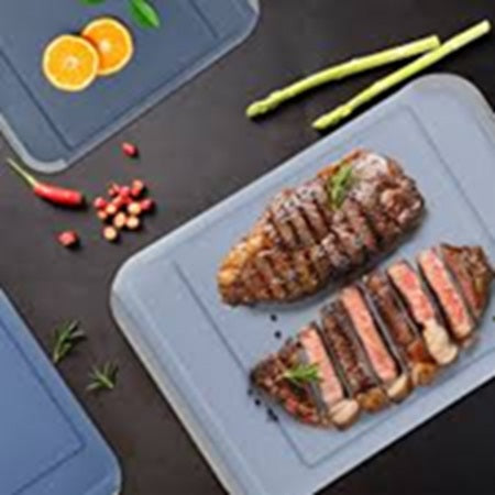 Neoflam Translucent Cutting Board Set – 3-Piece Extra Large Non-Slip Knife-Friendly Boards – Dishwasher Safe with Juice Groove - PuriLite