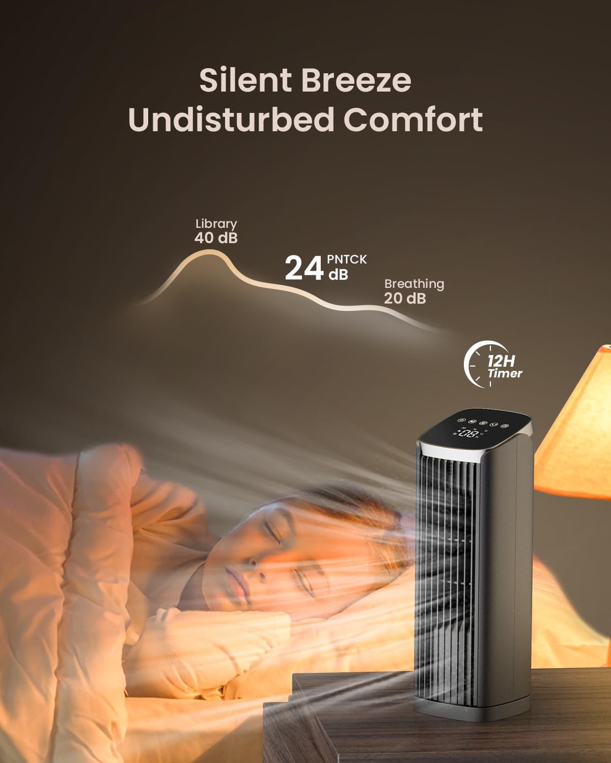 Tower Fan with Remote Control, 4Modes, 4 Speeds, 70° Oscillation, 12-Hour Timer, Fan for Bedroom, 13" Tower Fan with Remote, Portable Fans, Cooling Fans for Office, Home