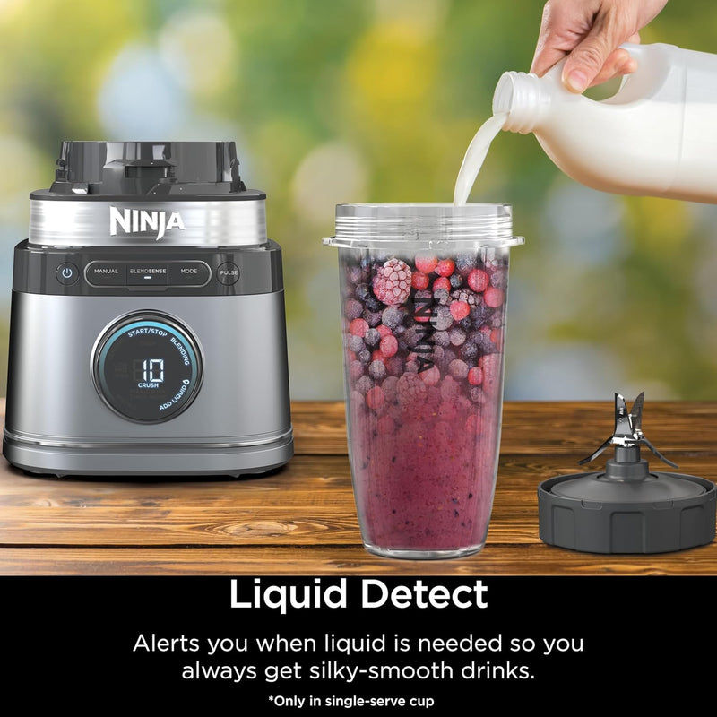 Ninja Detect Power Blender + Personal Single-Serve, BlendSense Technology, For Smoothies, Food and More, Compact Kitchen Countertop, 1700 P-Watts, 72 oz. Pitcher, 24 oz. Cup, TB300C (Canadian Version)