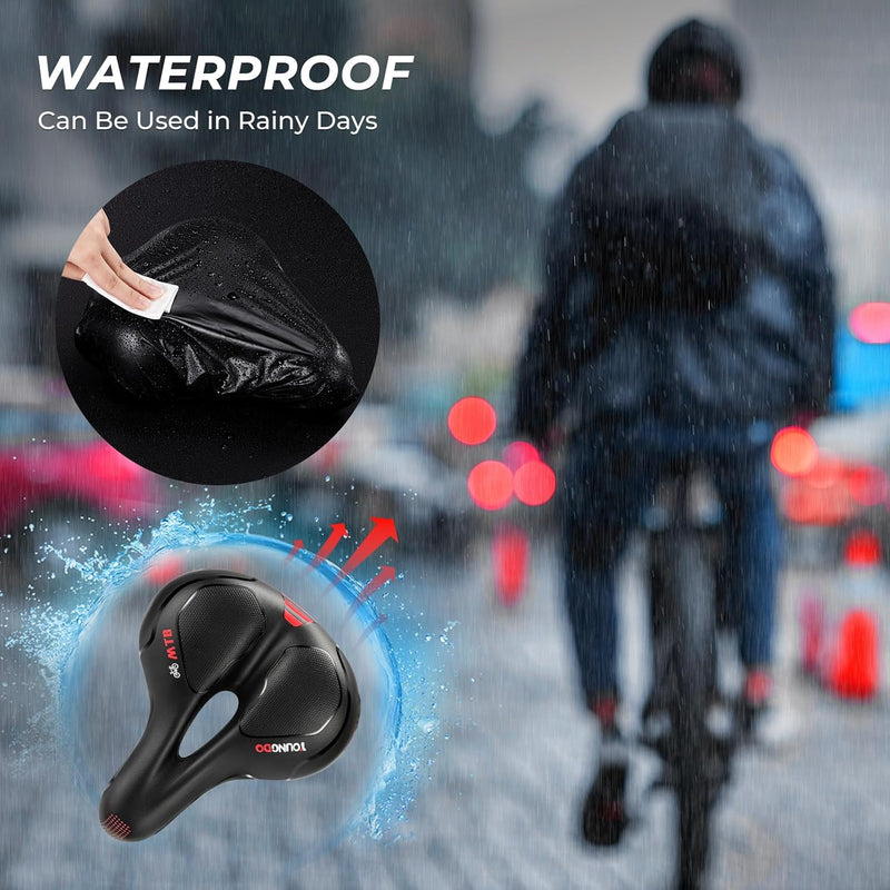 Bike Seat, Comfortable Bicycle Seat Cushion for Men Women, Waterproof Soft Gel Bike Saddle with Ergonomic Zone Concept, Fit for BMX, MTB & Road Bike