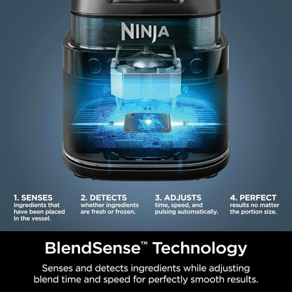 Ninja Detect Power Blender + Personal Single-Serve, BlendSense Technology, For Smoothies, Food and More, Compact Kitchen Countertop, 1700 P-Watts, 72 oz. Pitcher, 24 oz. Cup, TB300C (Canadian Version)
