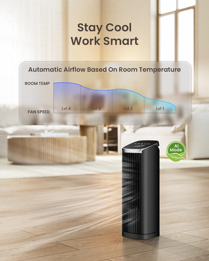 Tower Fan with Remote Control, 4Modes, 4 Speeds, 70° Oscillation, 12-Hour Timer, Fan for Bedroom, 13" Tower Fan with Remote, Portable Fans, Cooling Fans for Office, Home