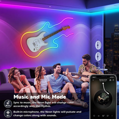 AILBTON Led Neon Rope Lights 32.8Ft,Control with App/Remote,Flexible Led Rope Lights,Multiple Modes,IP65 Outdoor RGB Neon Lights Waterproof,Music Sync Gaming Led Neon Strip Lights for Bedroom