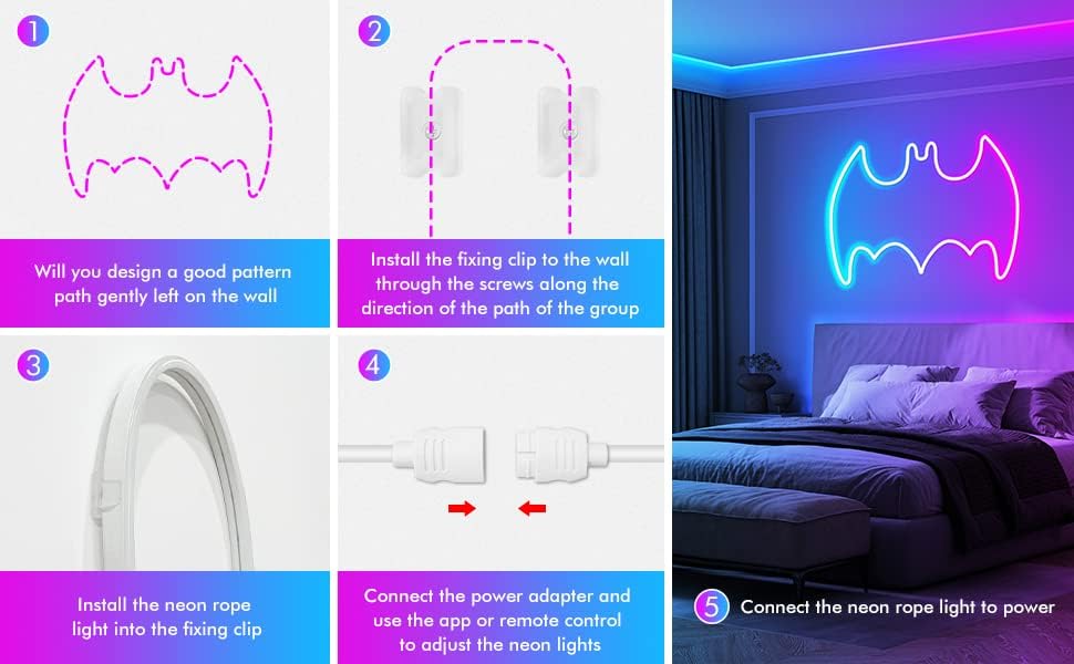AILBTON Led Neon Rope Lights 32.8Ft,Control with App/Remote,Flexible Led Rope Lights,Multiple Modes,IP65 Outdoor RGB Neon Lights Waterproof,Music Sync Gaming Led Neon Strip Lights for Bedroom