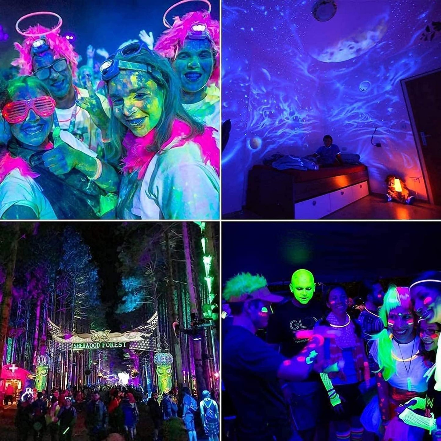 100W LED UV Black Light, Black Lights for Glow Party, IP65 Waterproof Black Light, for Black Light Party, Stage Lighting, Halloween, Fluorescent Poster, Neon Glow, Body Paint - PuriLite