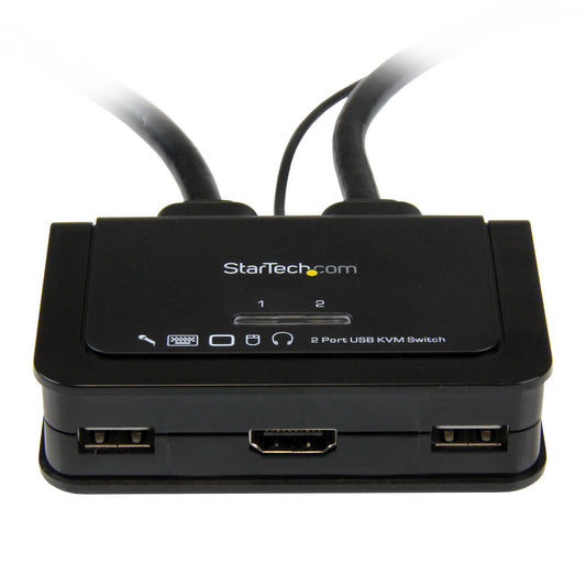 2 Port USB HDMI Cable KVM Switch with Audio and Remote Switch – USB Powered - PuriLite