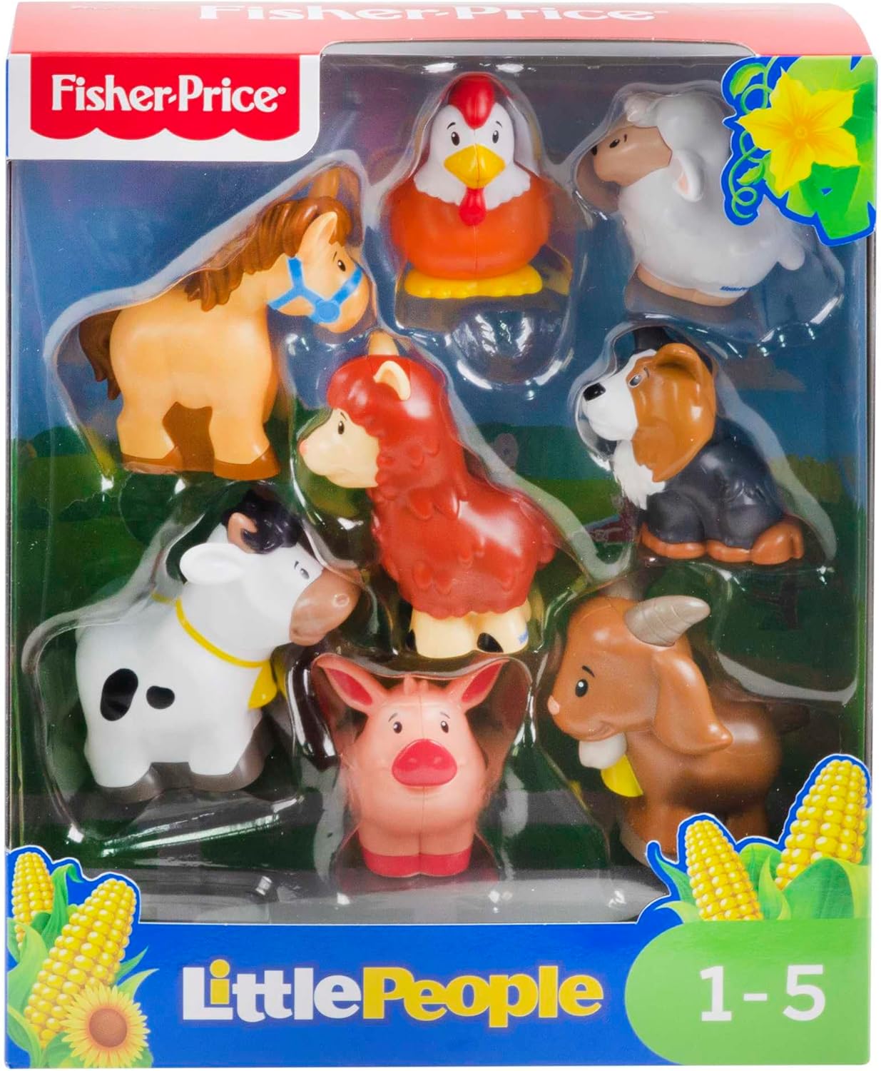 Fisher-Price Little People Farm Animal Friends 8-Piece Toddler Figure Set for Imaginative Play, Ages 1+ - PuriLite