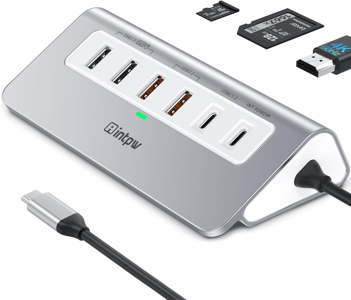 P9 PRO USB C Hub 9-in-1 Docking Station – 10Gbps USB-C Hub with 4K@60Hz HDMI – USB-C & USB-A 3.2 – Dual USB-A 2.0 – 100W PD Charging – SD/TF Card Reader - PuriLite