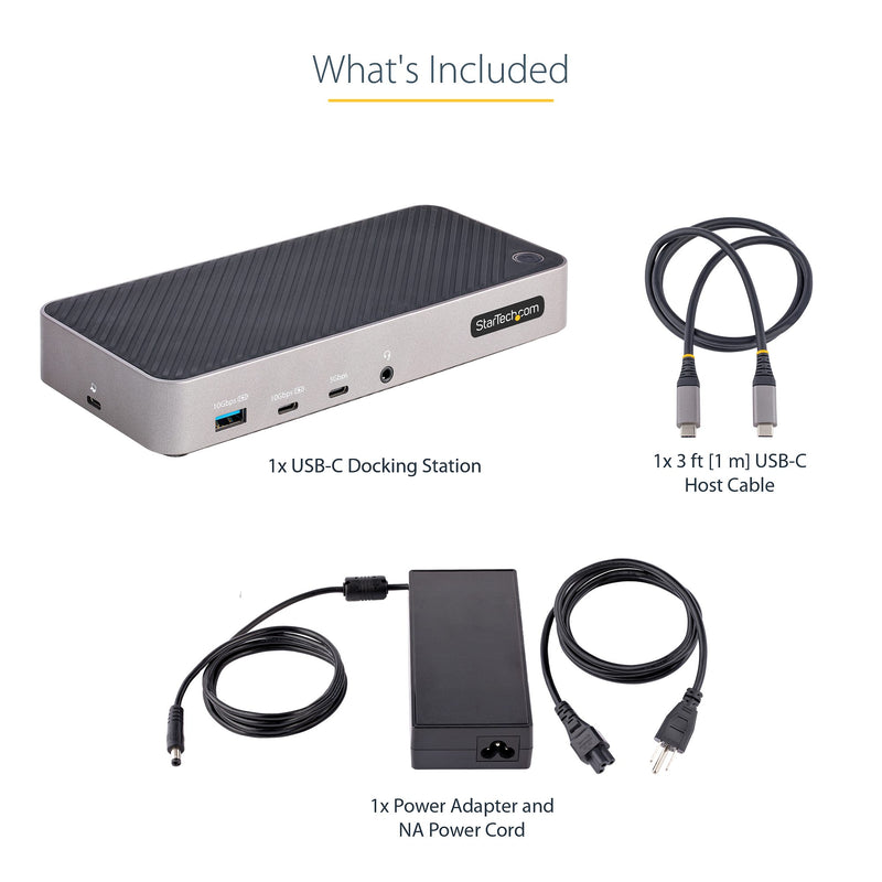 USB-C Triple Monitor Docking Station - HDMI/DP Triple 4k USB-C Dock - 5x USB Hub - GbE - 100W PD - Universal Multi Monitor Docking Station - Thunderbolt 3/4 Compatible