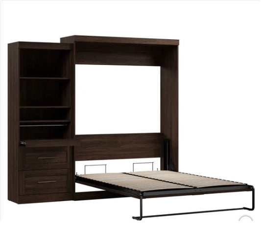 Bestar Boutique Queen Wall Bed 2-piece Set with Pull-out Shelf - PuriLite