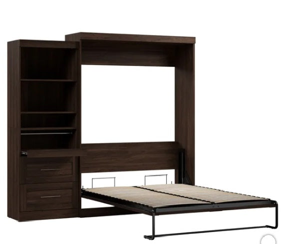 Bestar Boutique Queen Wall Bed 2-piece Set with Pull-out Shelf