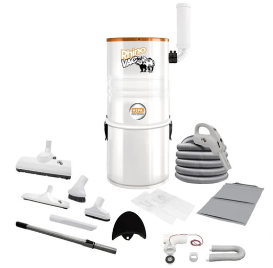 Rhinovac - Central Vacuum with Turbo Air Powerhead - 600 Airwatts, Model VRVAC47A1 - PuriLite