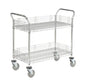 Nexel® Chrome Utility Cart w/2 Shelves & Poly Casters, 1200 lb. Capacity, 42"L x 18"W x 39"H - PuriLite