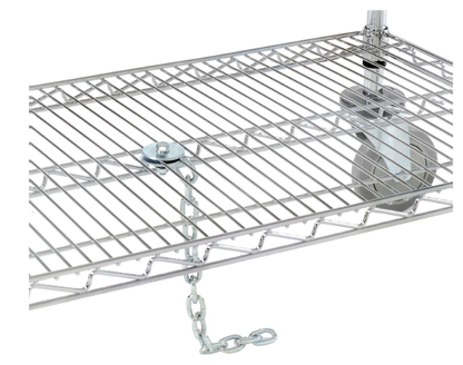 Nexel® Chrome Utility Cart w/2 Shelves & Poly Casters, 1200 lb. Capacity, 42"L x 18"W x 39"H - PuriLite