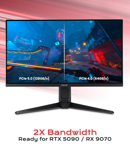 LINKUP AVA5 PCIe 5.0 Riser Cable – x16 128GB/s GPU Extension – Right Angle Vertical Mount – RTX 5090 / RX 9070 Ready – PCIe 4.0 Backward Compatible - PuriLite