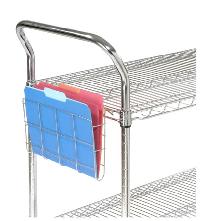 Nexel® Chrome Utility Cart w/2 Shelves & Poly Casters, 1200 lb. Capacity, 42"L x 18"W x 39"H - PuriLite