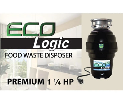 Eco-Logic 10 Premium Food Waste Disposer with 3-bolt Mount - PuriLite