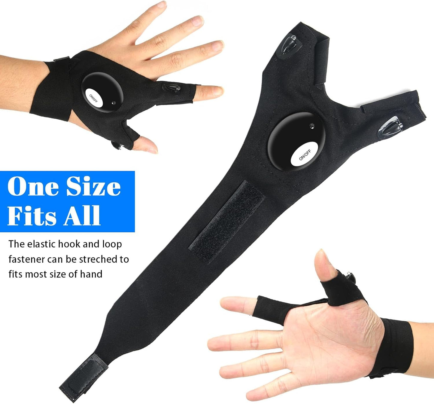 LED Flashlight Gloves for Men & Women – Hands-Free Finger Light Gloves for Fishing, Camping, DIY, Repairs, Night Work - PuriLite