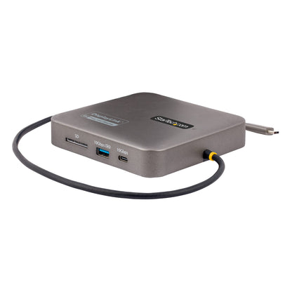 USB-C Multiport Adapter, Dual HDMI Video, 4K 60Hz, 2-Port USB-A/USB-C 10Gbps Hub, 100W PD, GbE, SD, 22" (56cm) Cable, Travel Dock, Docking Station