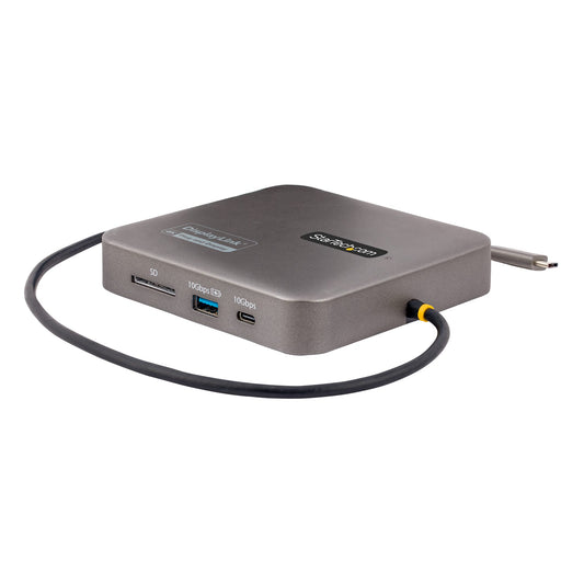 USB-C Multiport Adapter, Dual HDMI Video, 4K 60Hz, 2-Port USB-A/USB-C 10Gbps Hub, 100W PD, GbE, SD, 22" (56cm) Cable, Travel Dock, Docking Station