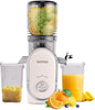 SUSTEAS Cold Press Juicer, 5.3" Feed Chute Slow Masticating Machines with 300W, Fit Whole Fruits & Vegetables, Easy to Clean, High Juice Yield, White