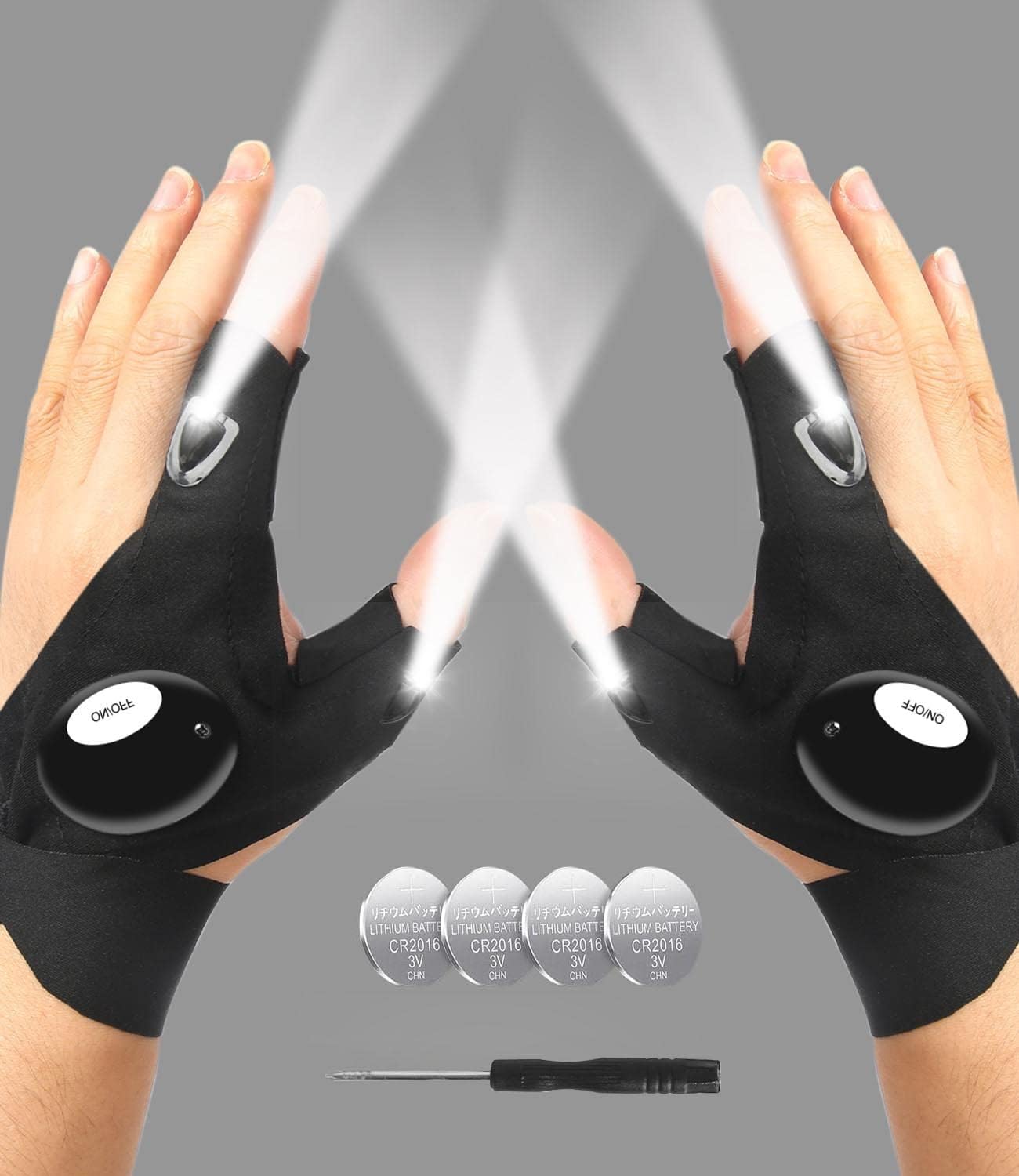 LED Flashlight Gloves for Men & Women – Hands-Free Finger Light Gloves for Fishing, Camping, DIY, Repairs, Night Work - PuriLite