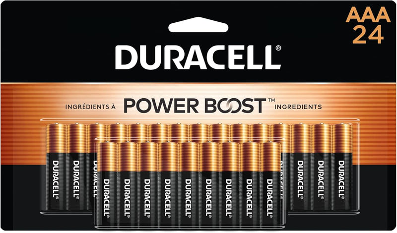 Duracell Coppertop AAA Batteries, 24 Count Pack Triple a Battery with Long-lasting Power, Alkaline AAA Battery for Household and Office Devices. Packaging may vary