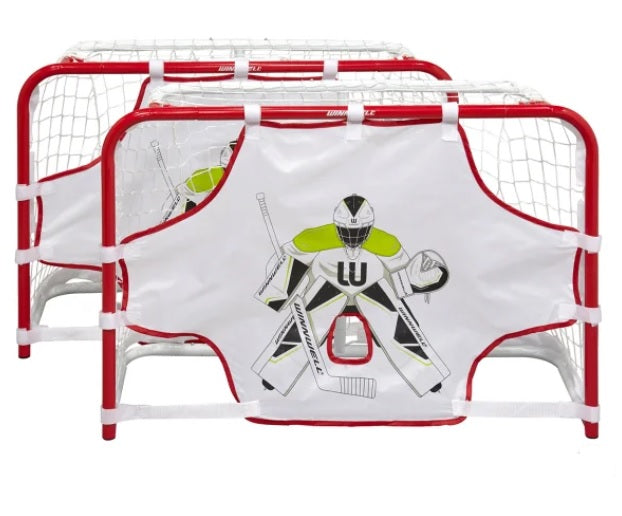 Winnwell Double Mini Quiknet Hockey Set - 2 Mini Sticks & 2 Balls - PuriLite